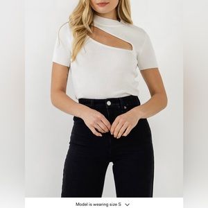 NWT Cut Out Knit Top